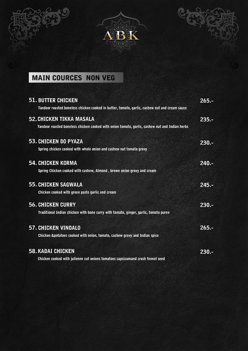 ABK 香料厨房 印度餐厅 menu 5