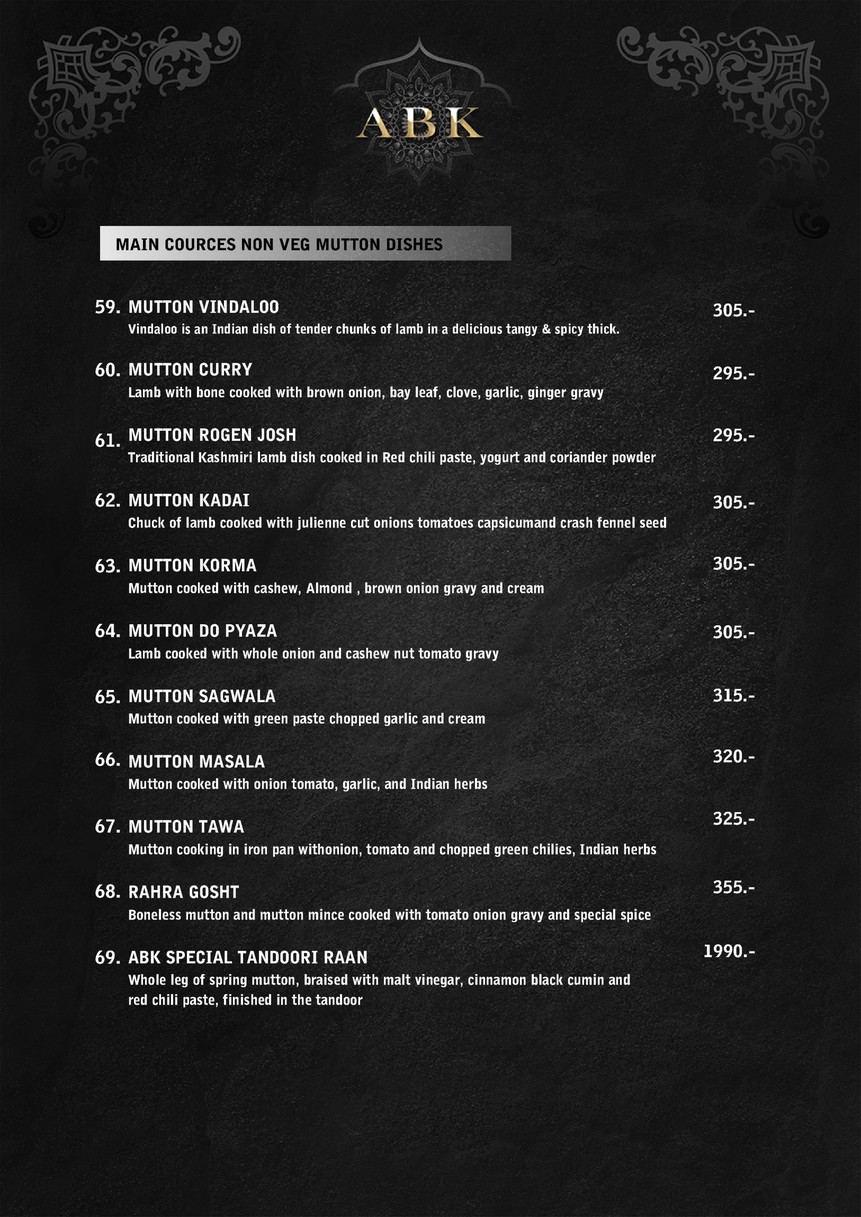 ABK 香料厨房 印度餐厅 menu 6
