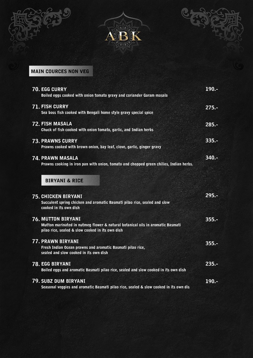 ABK 香料厨房 印度餐厅 menu 7
