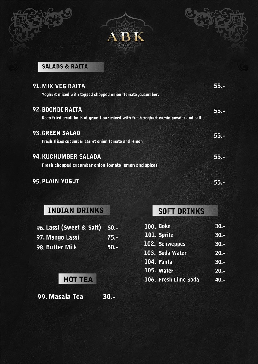 ABK 香料厨房 印度餐厅 menu 9