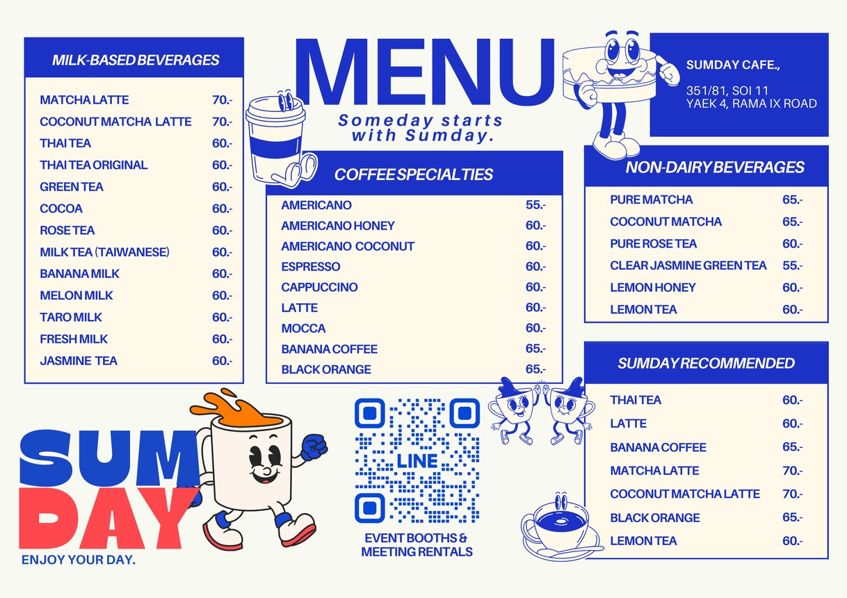 Sumday Cafe menu 1