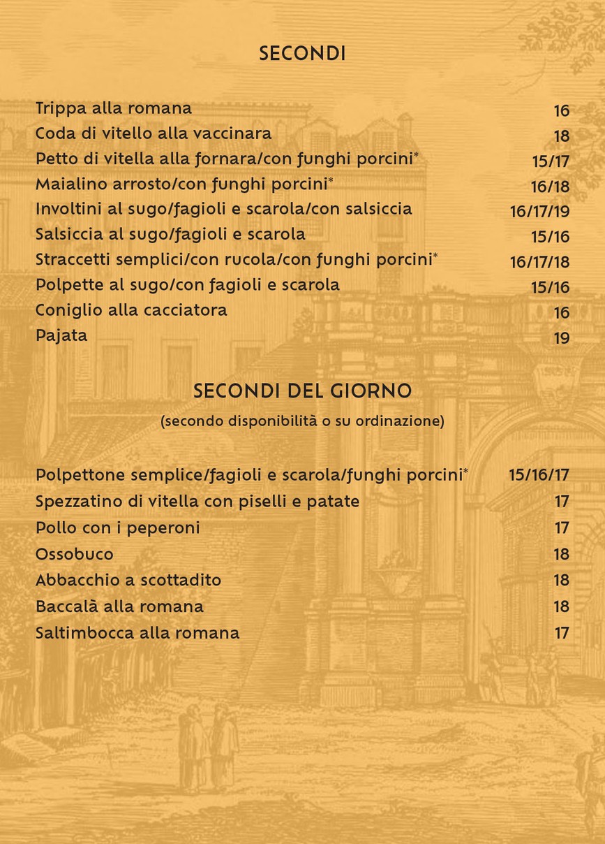 Trattoria Dal Cordaro (Roma) - Vino e Cucina romana dal 1922 menu 2