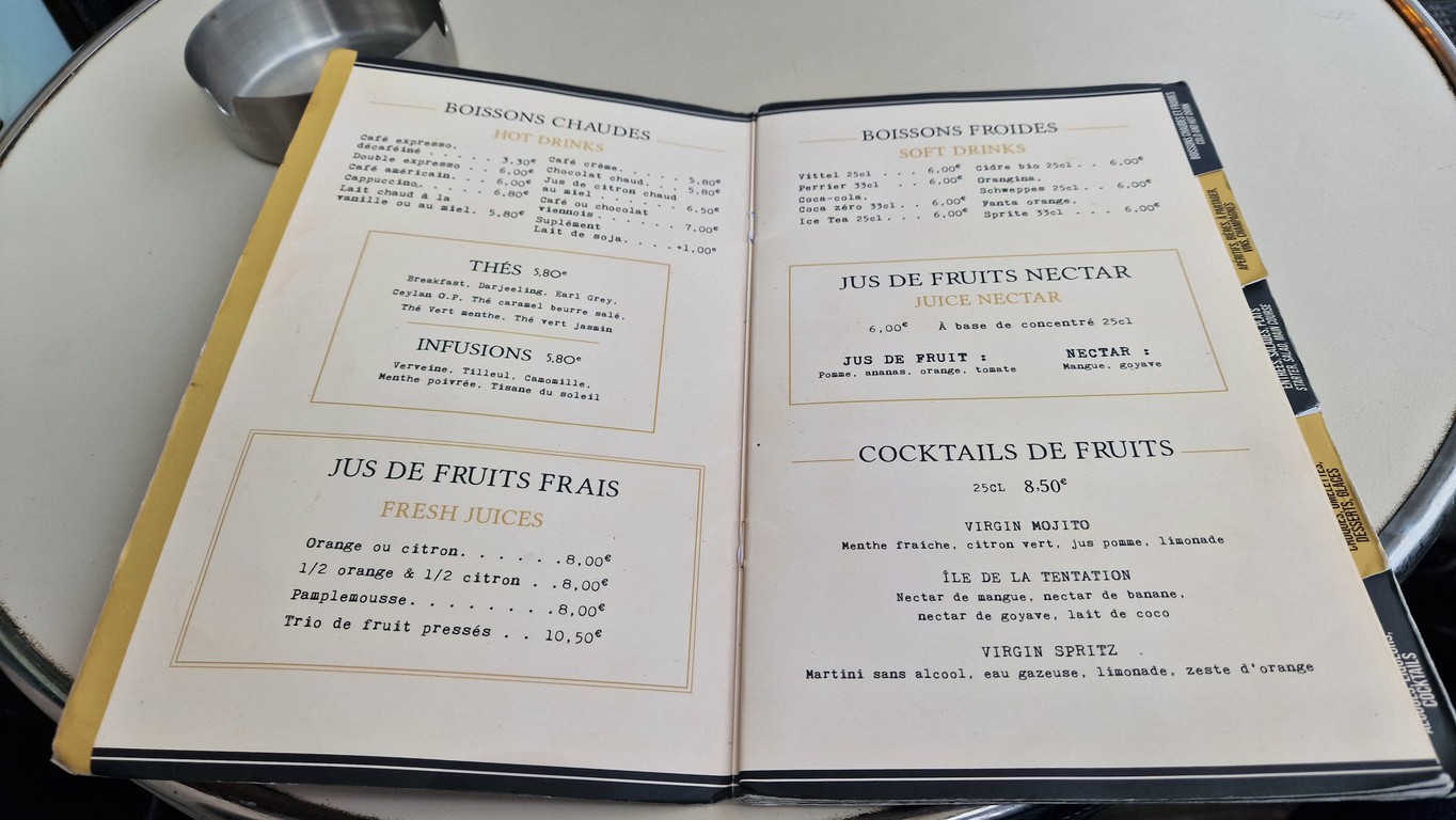 Café des Beaux Arts - Paris menu 4