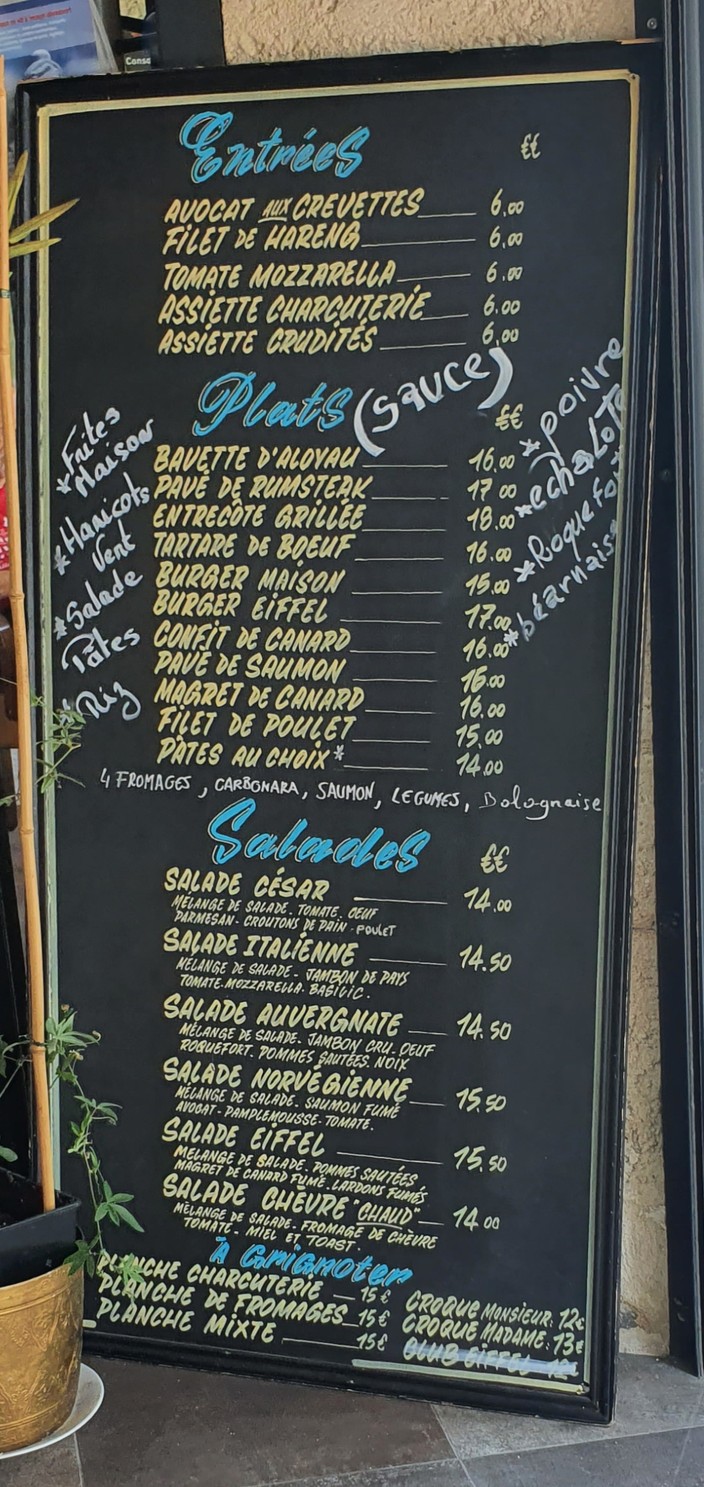 Eiffel - Levallois-Perret menu 1