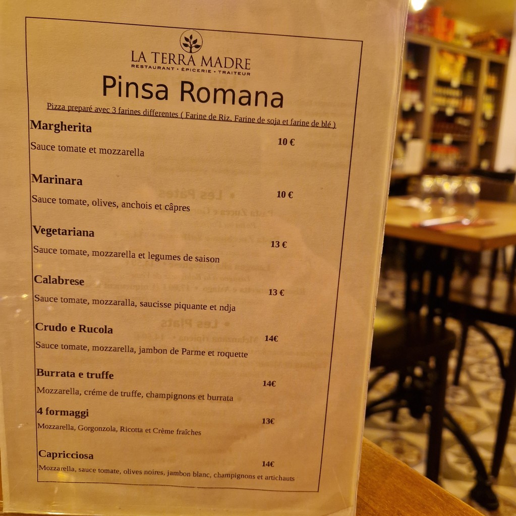 La Terra Madre menu 2