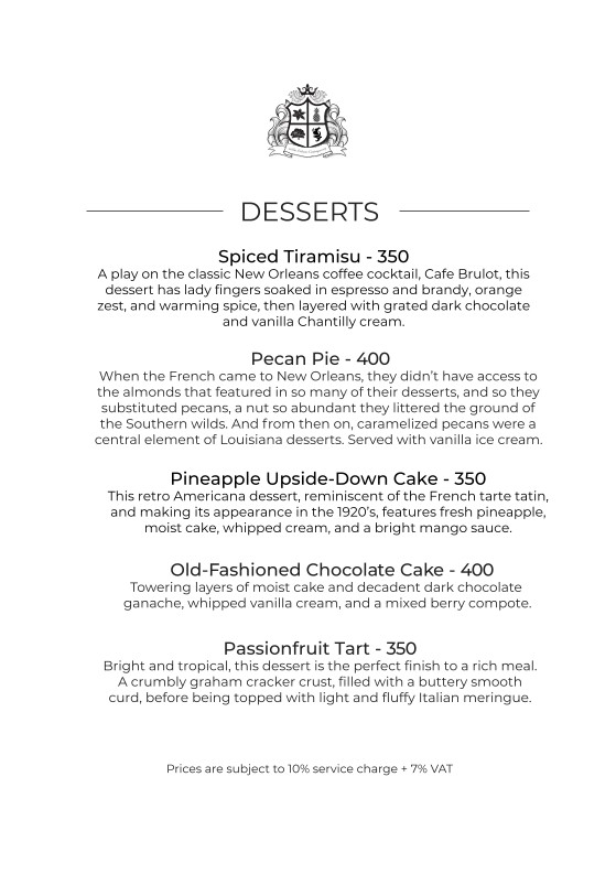 Tina's Sathorn - New Orleans Restaurant menu 3