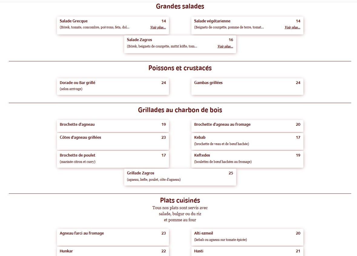 Zagros menu 2