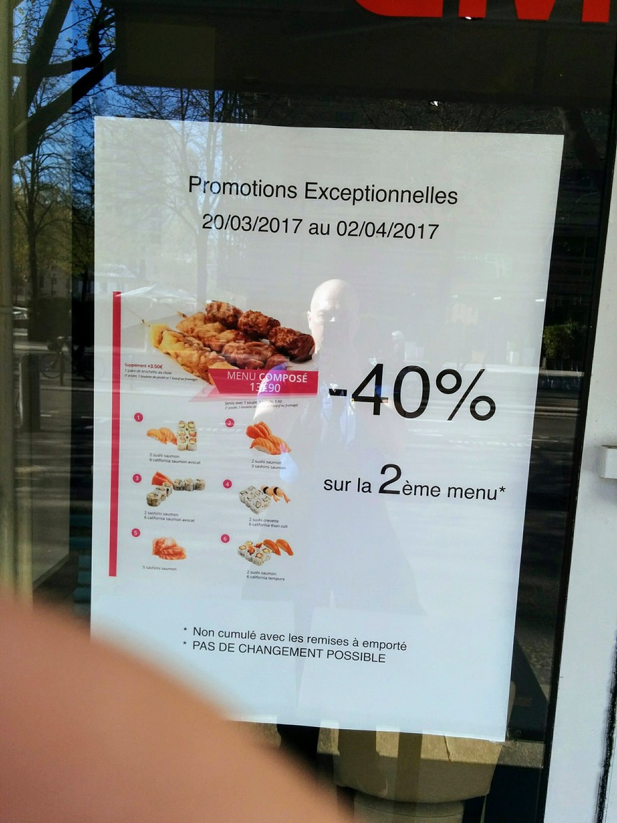 Paradis de Sushi menu 1