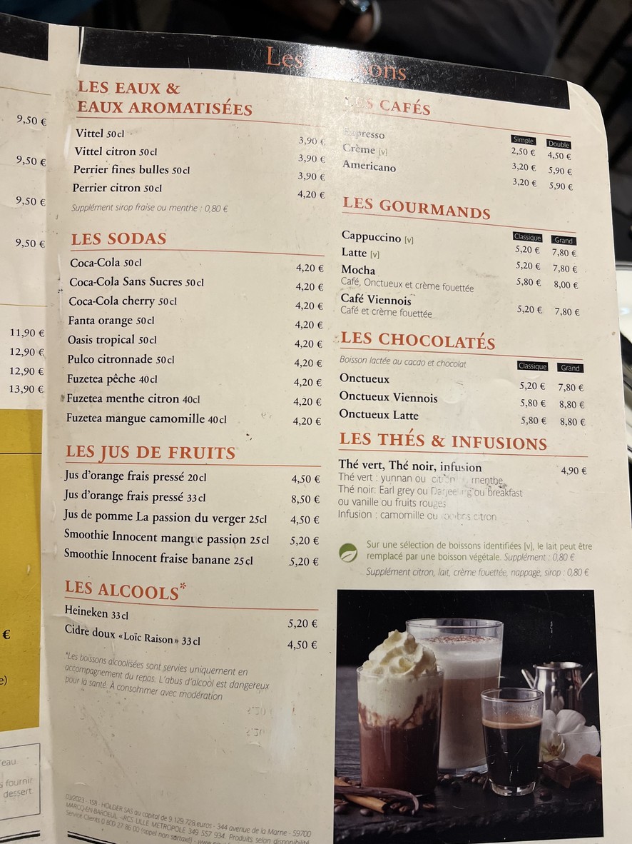 PAUL menu 2