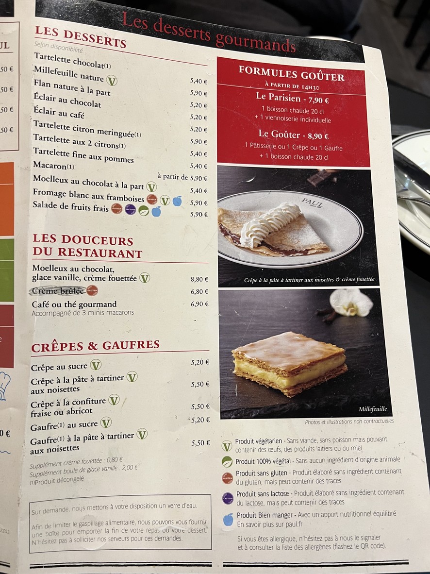 PAUL menu 3