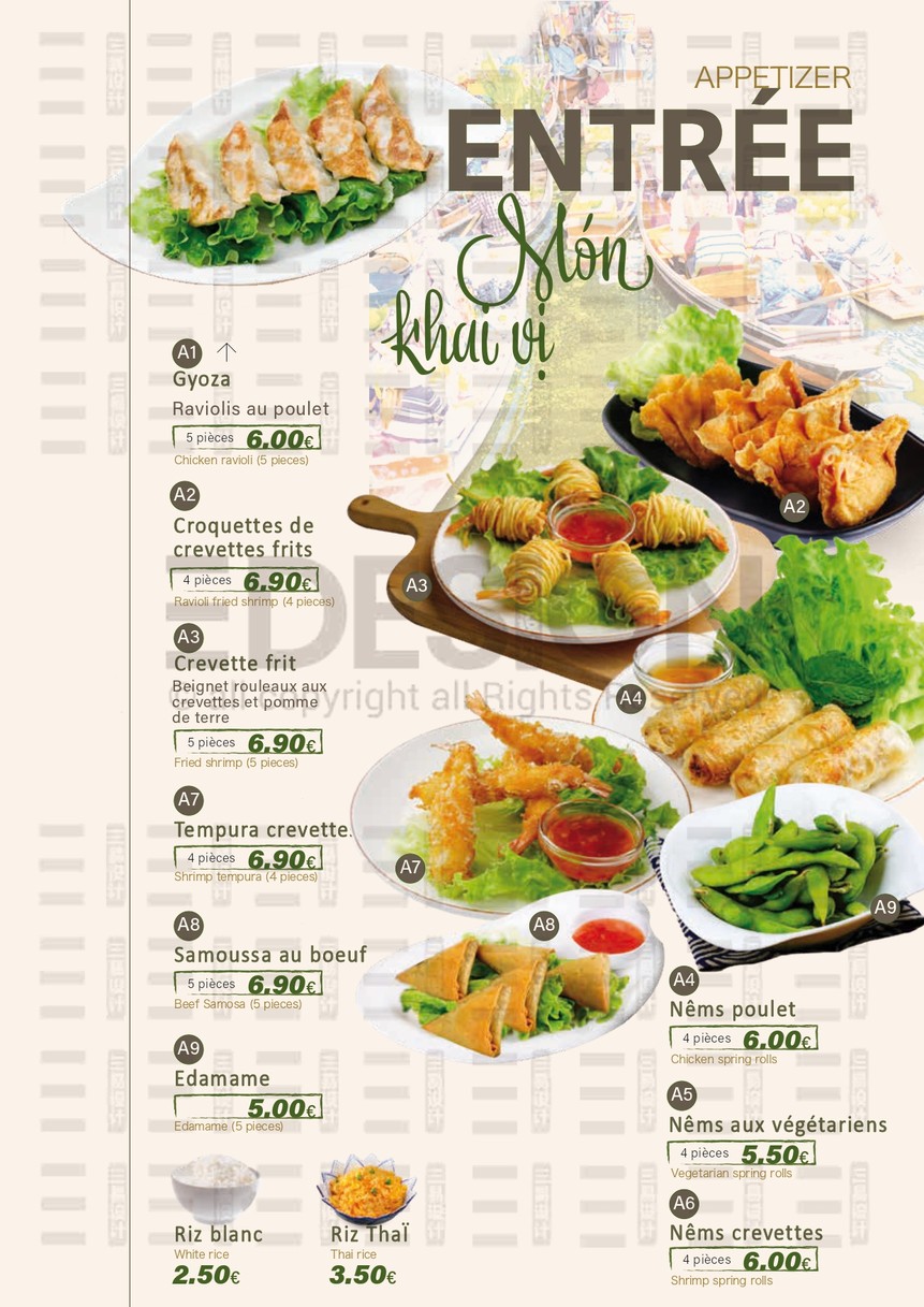 Bambou Bonheur menu 1