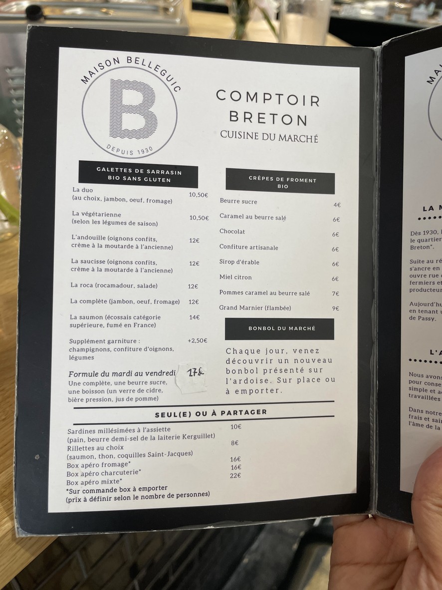 Maison Belleguic - Café du Marché menu 1