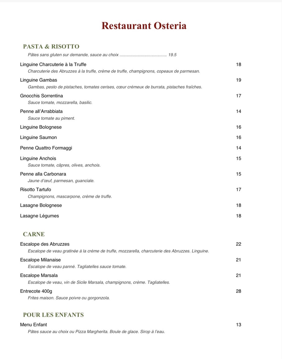 Osteria 163 menu 3