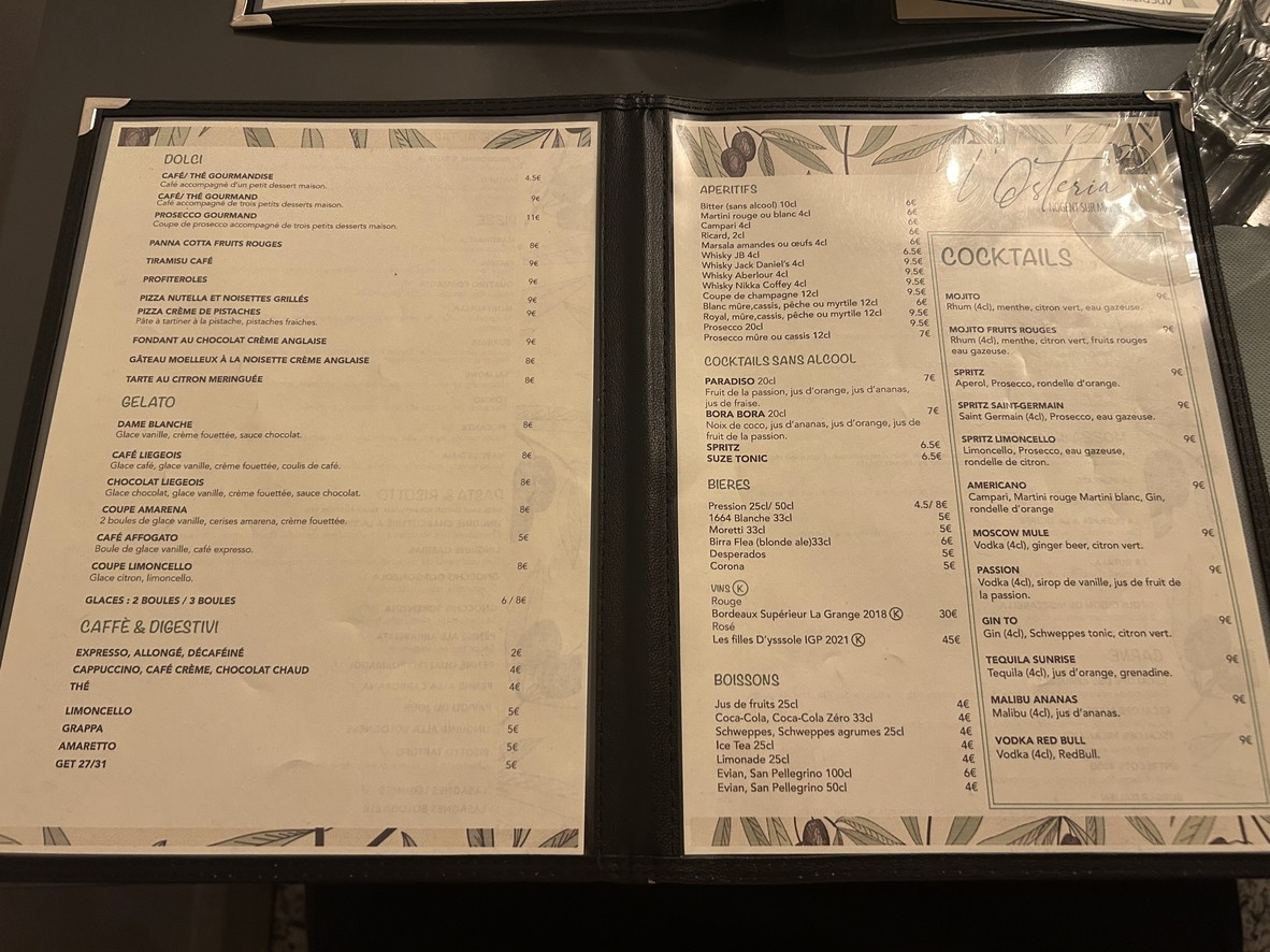 Osteria 163 menu 4