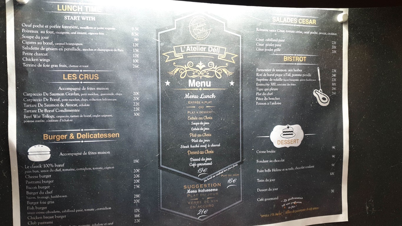 L'atelier deli menu 1