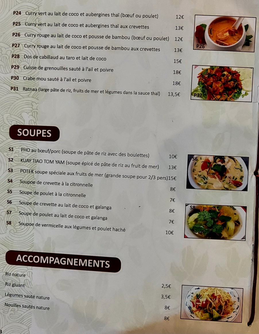 Chez Sommay menu 3