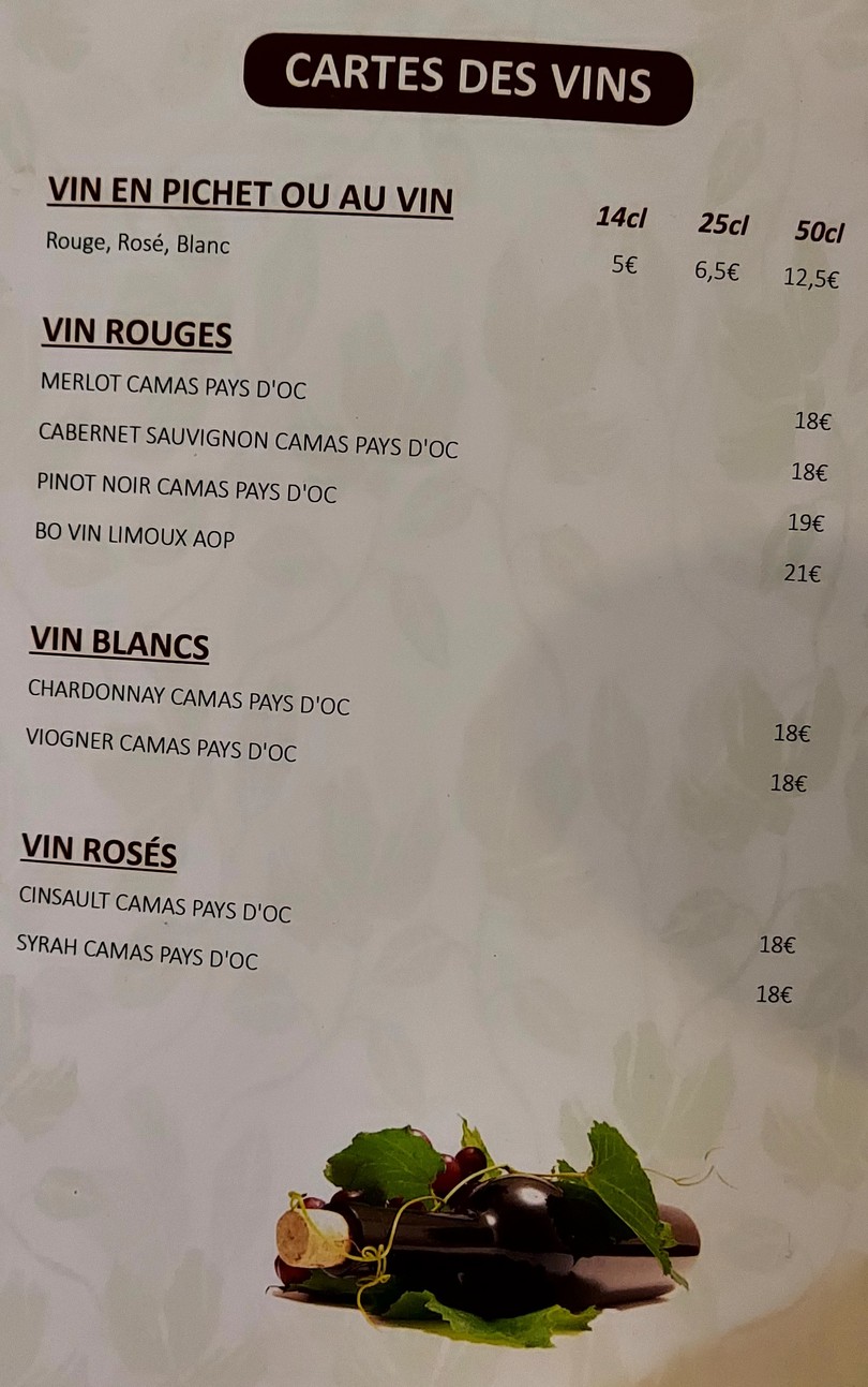 Chez Sommay menu 4