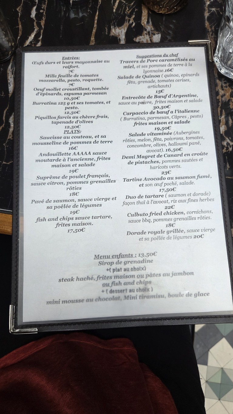 Monsieur Culbuto - Brasserie & Bar Paris 20 menu 2