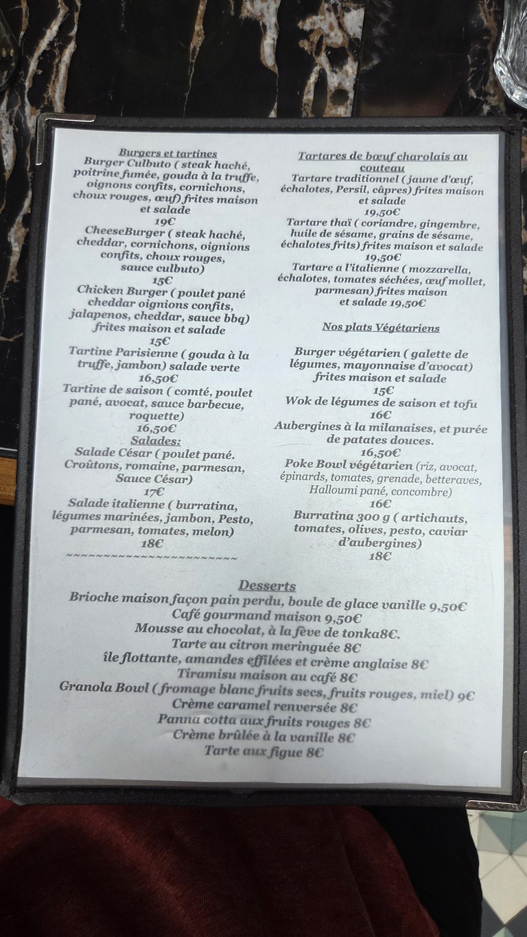 Monsieur Culbuto - Brasserie & Bar Paris 20 menu 4