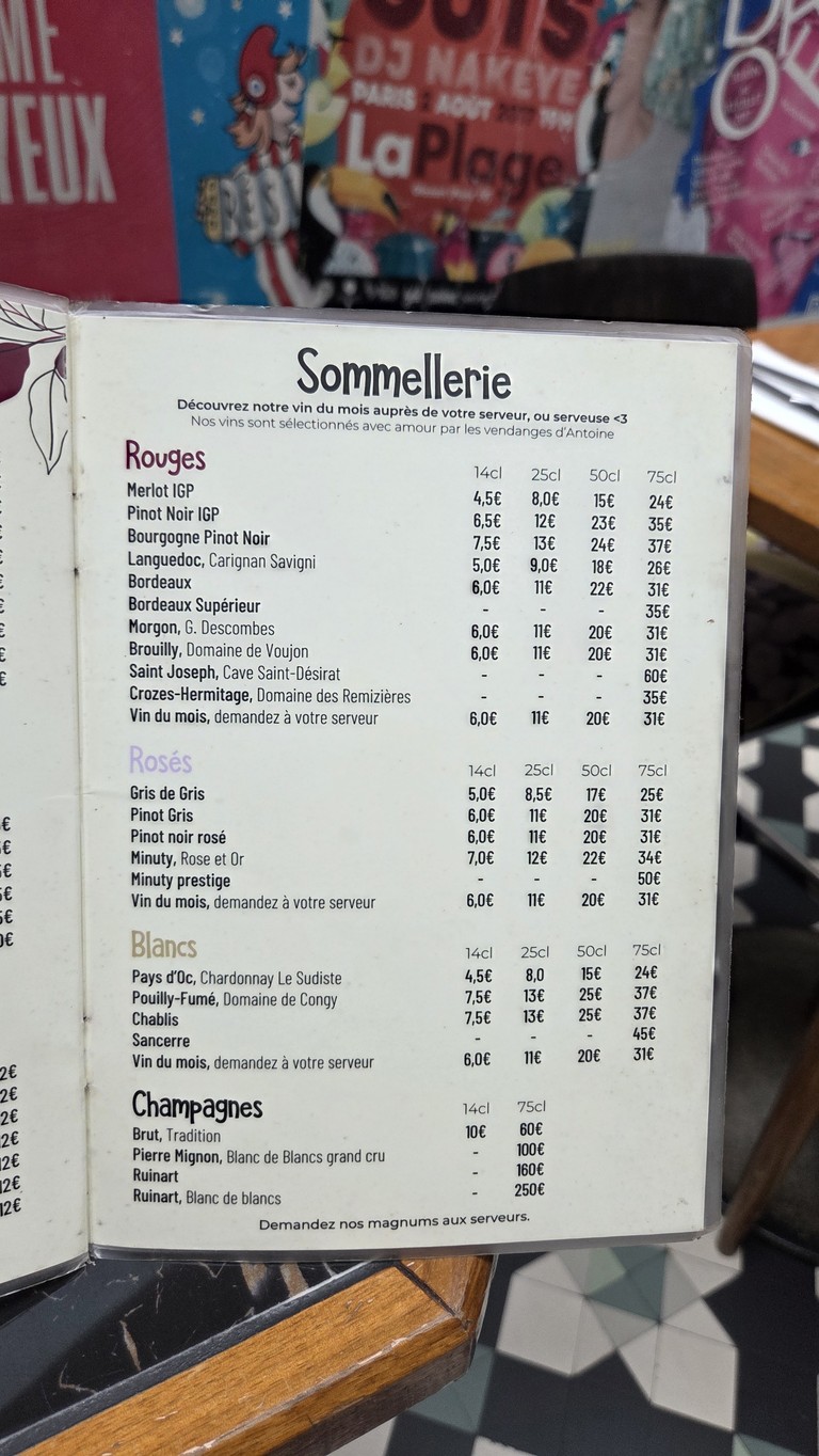 Monsieur Culbuto - Brasserie & Bar Paris 20 menu 6
