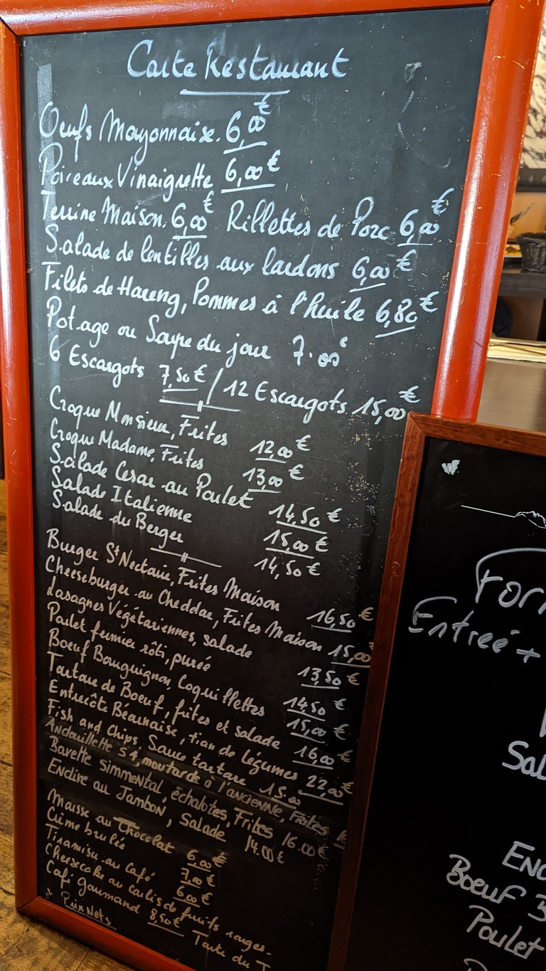 La Chope menu 1