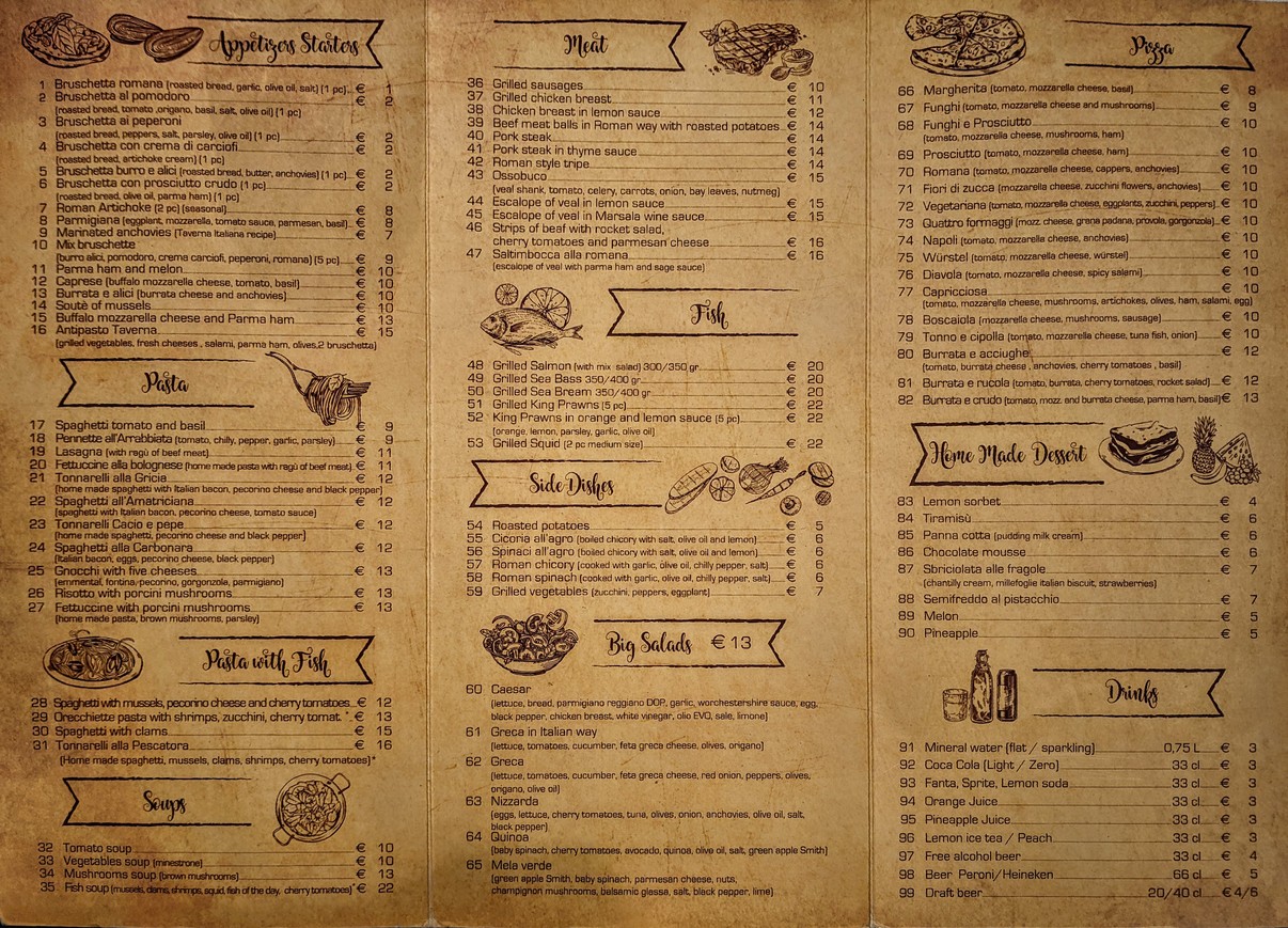 Taverna dei migliori menu 1
