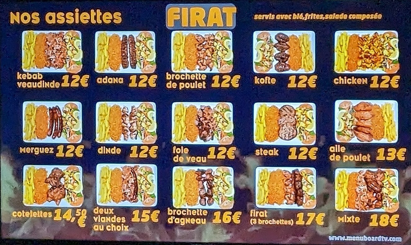 Restaurant Fırat m4 menu 1