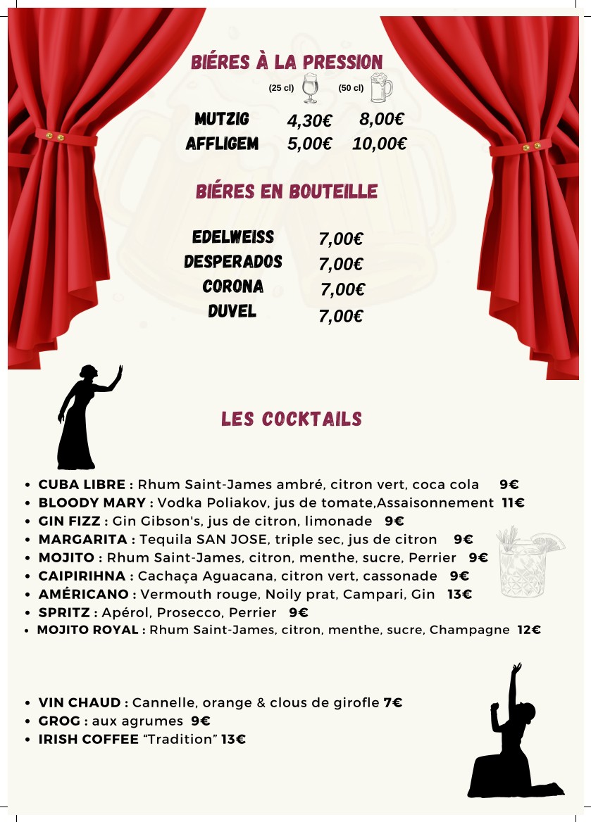 L'Entracte Gaîté menu 2