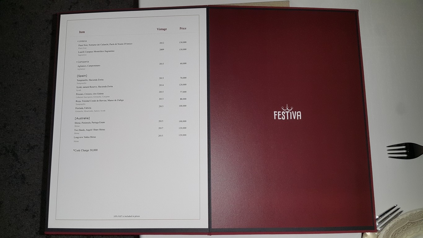 FESTIVA menu 1