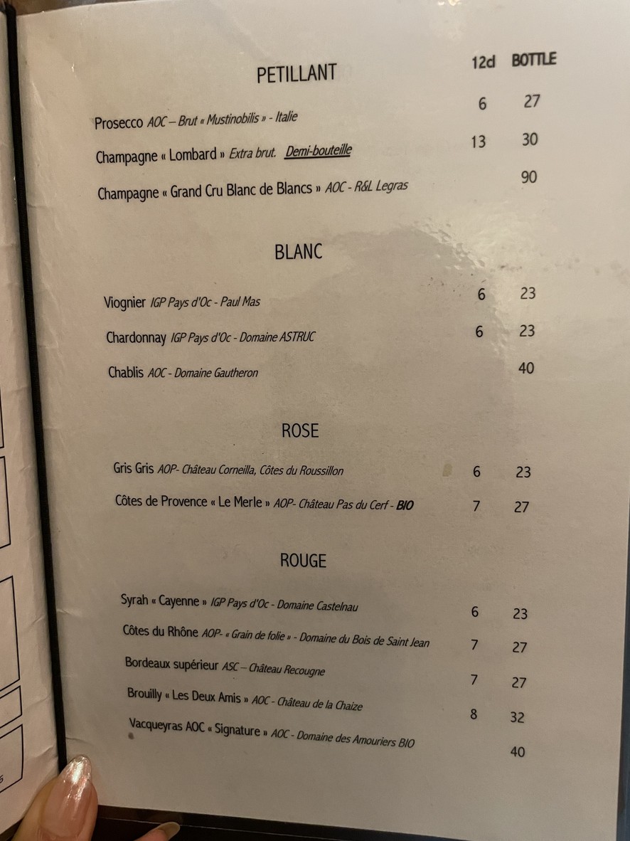 Black Pinky menu 3