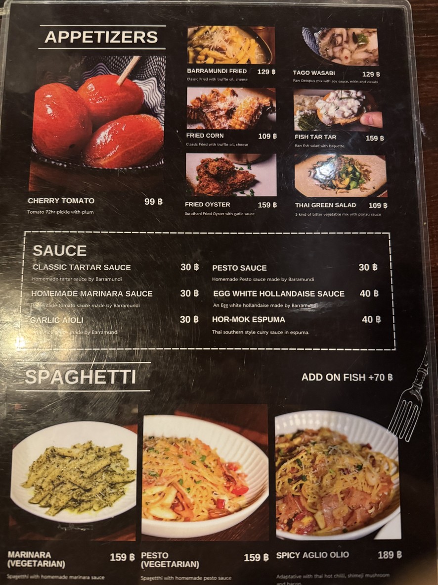 Barramundi Fish and Chips menu 1