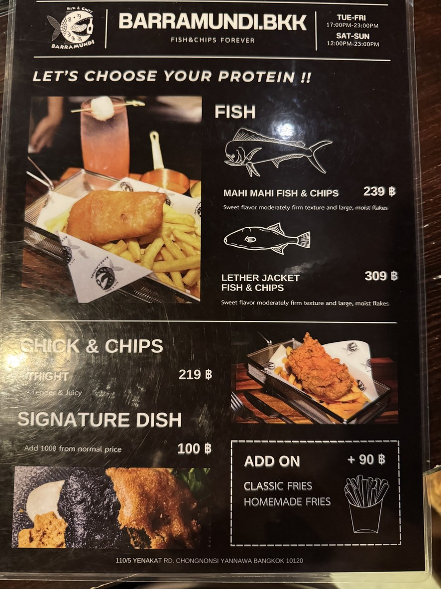 Barramundi Fish and Chips menu 2