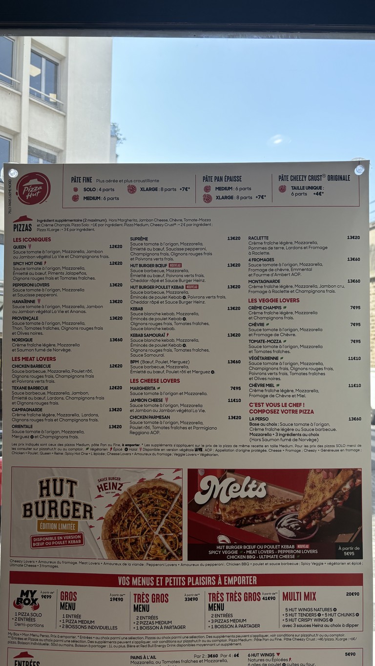 Pizza Hut menu 1