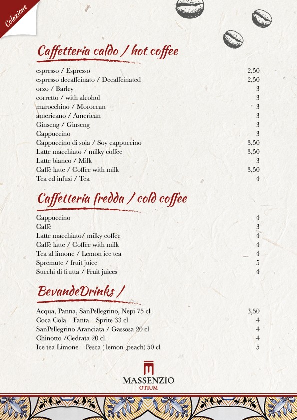 Ristorante Massenzio Ai Fori menu 1