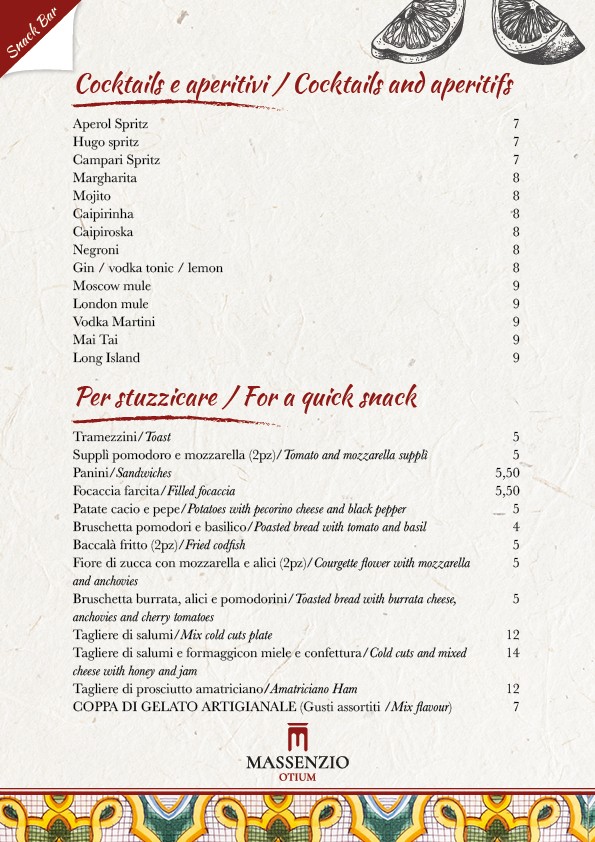 Ristorante Massenzio Ai Fori menu 2