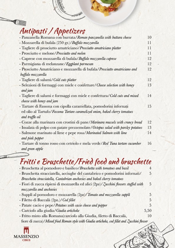 Ristorante Massenzio Ai Fori menu 3