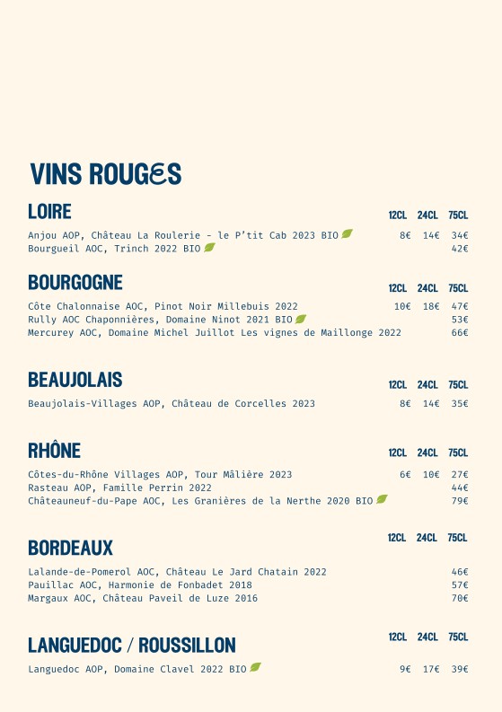 Quai Liberté menu 3
