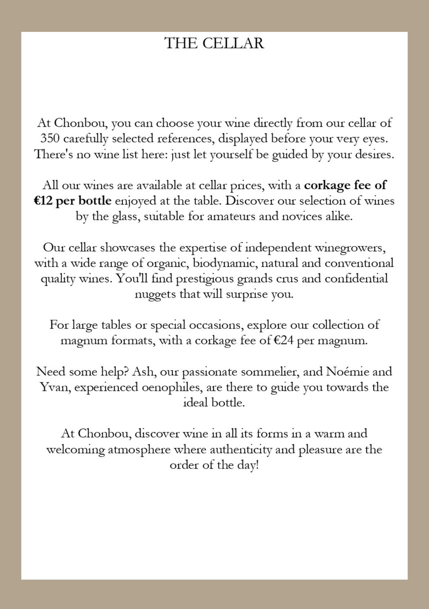 CHONBOU - Caviste & Restaurateur menu 4
