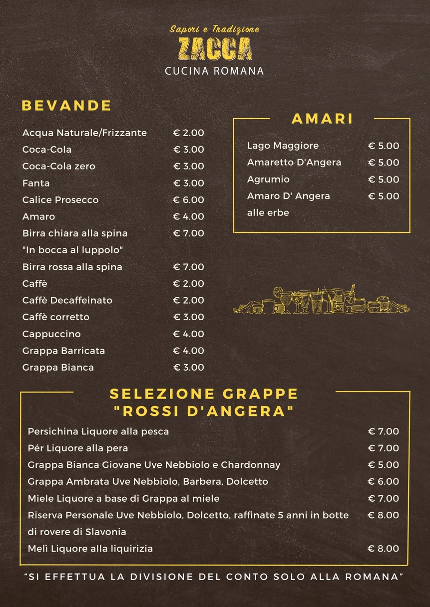 Trattoria da Zacca ar 20 menu 2