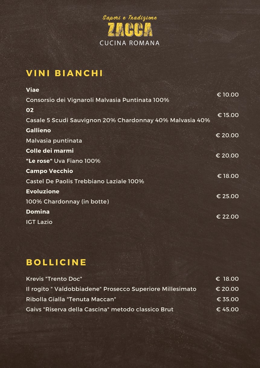 Trattoria da Zacca ar 20 menu 4