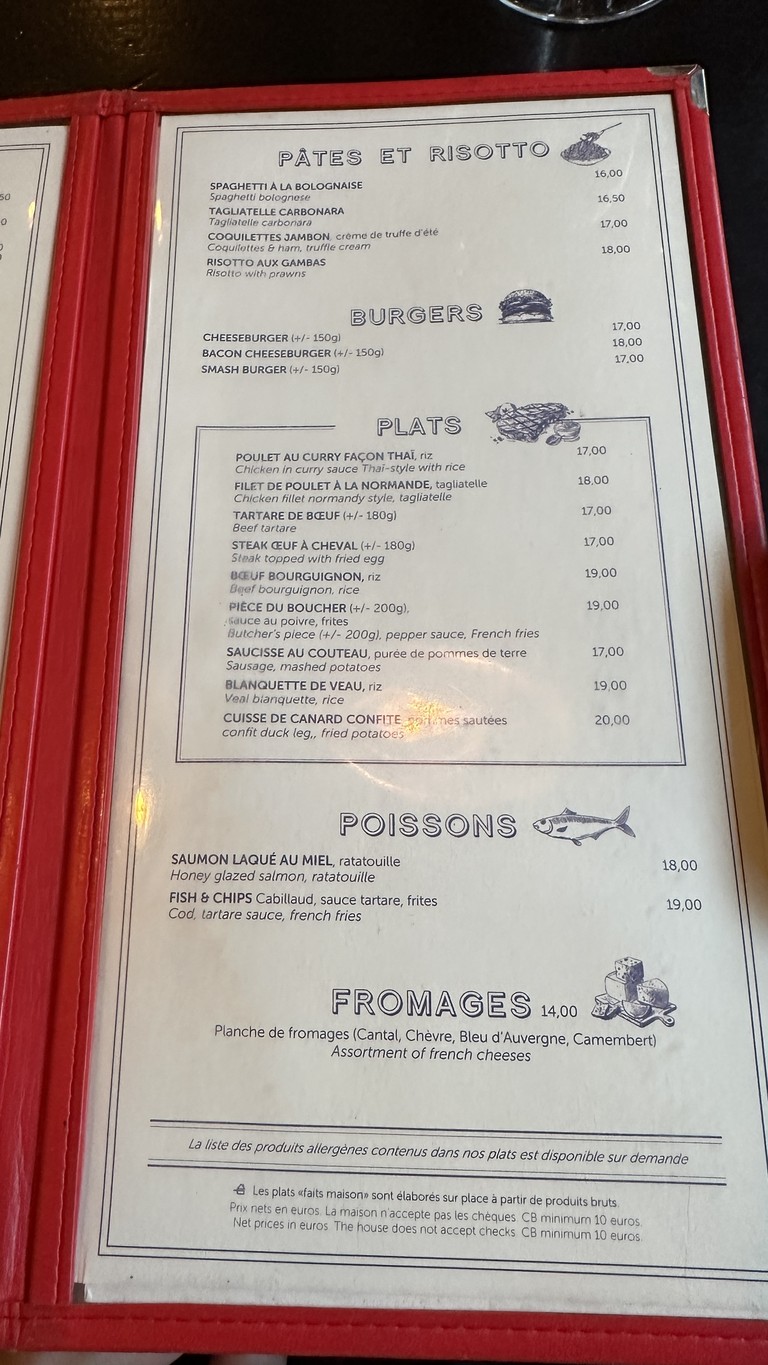 Café République menu 2