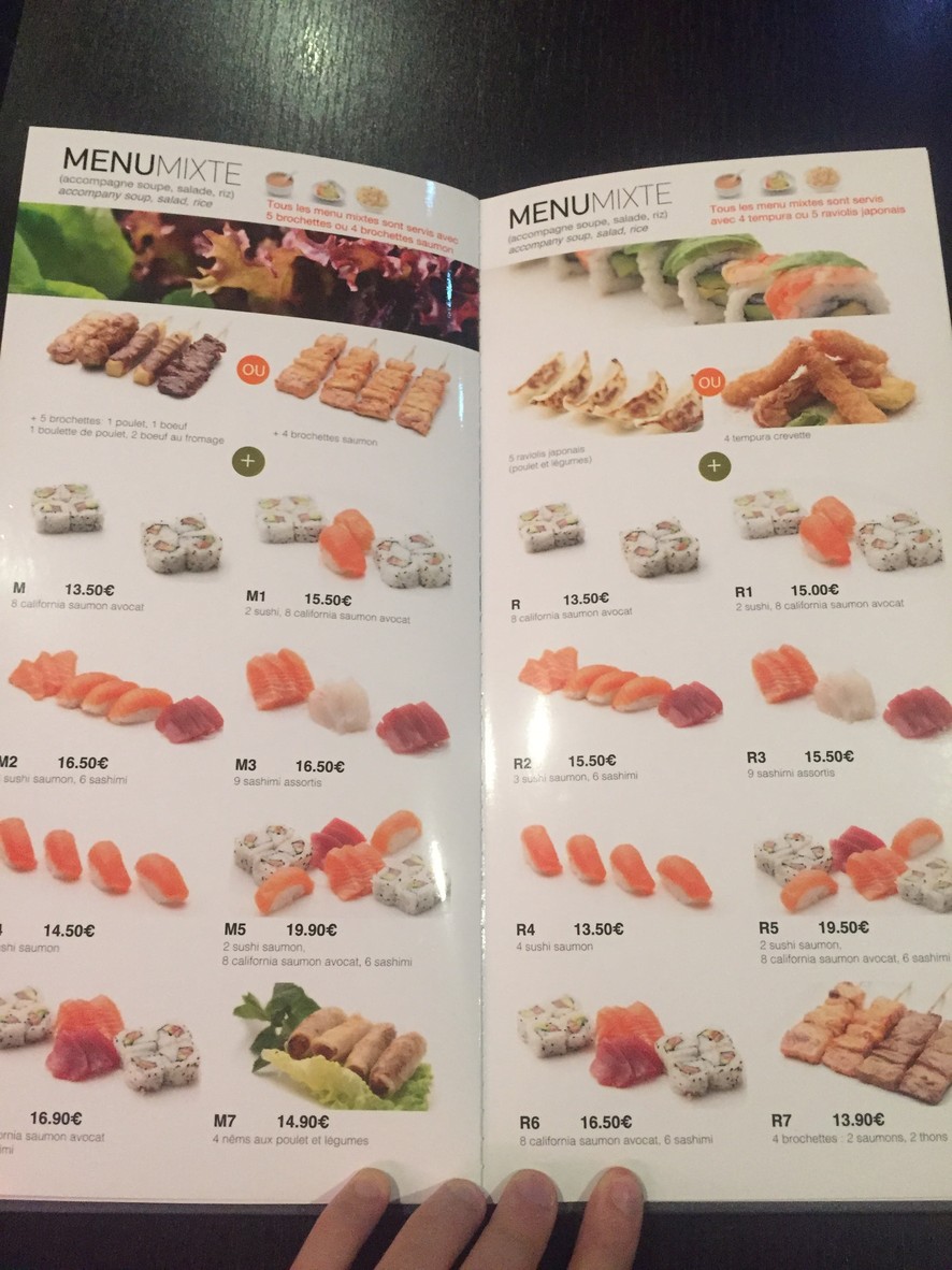 Fleurs de Cerisier menu 2