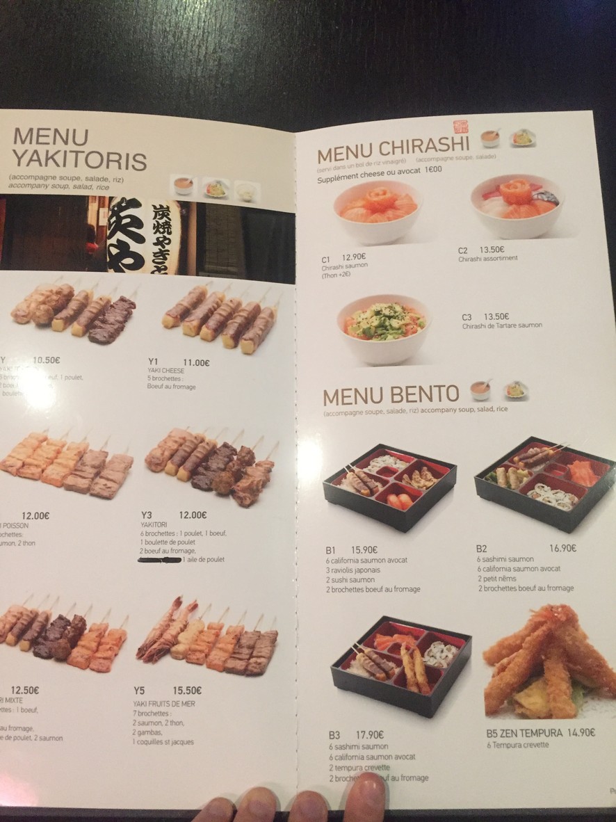 Fleurs de Cerisier menu 3