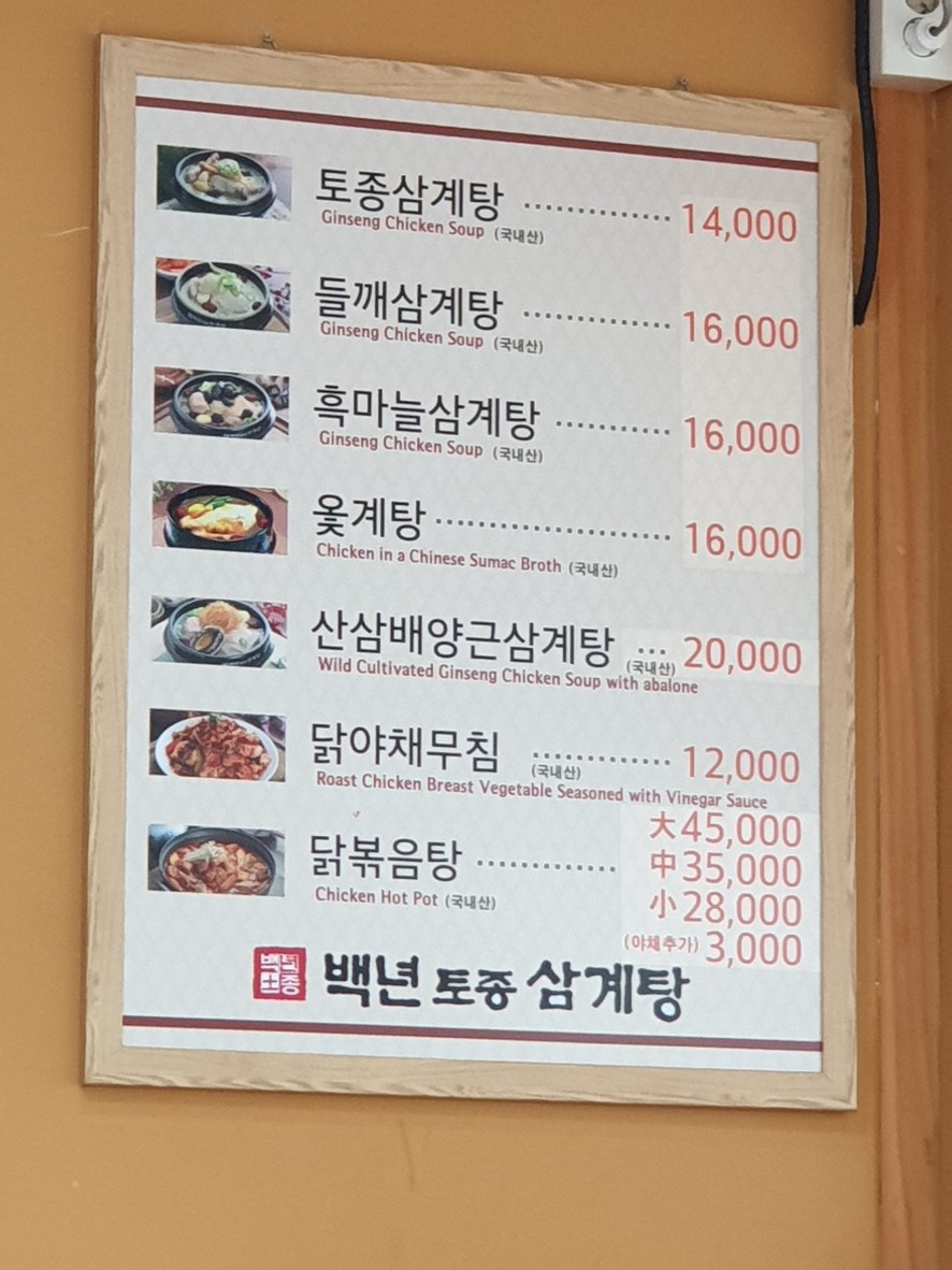 百年土种参鸡汤 menu 1