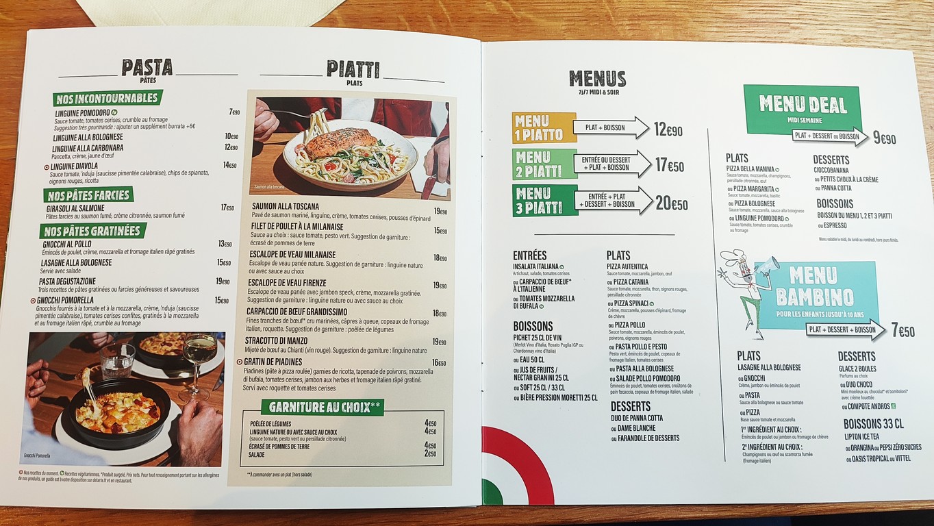 Del Arte menu 2