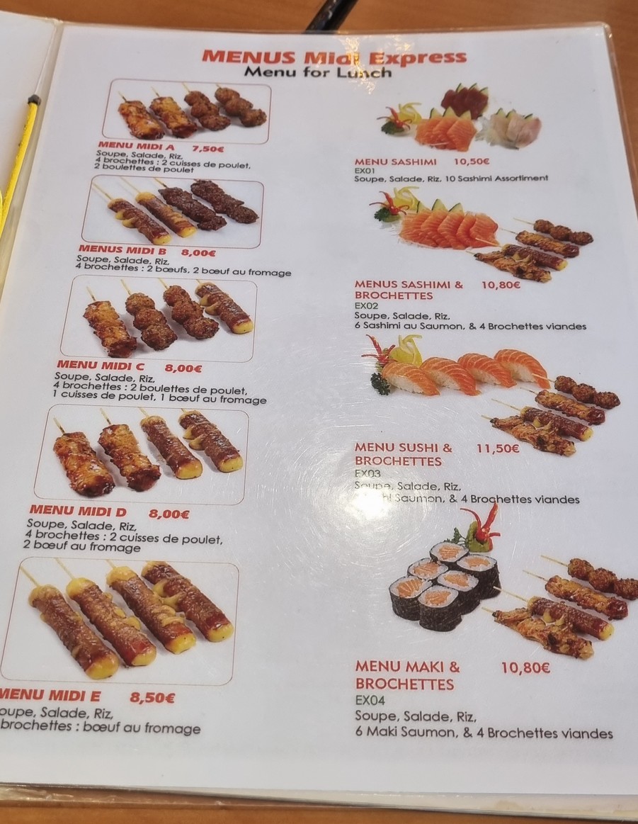 Saporo menu 1