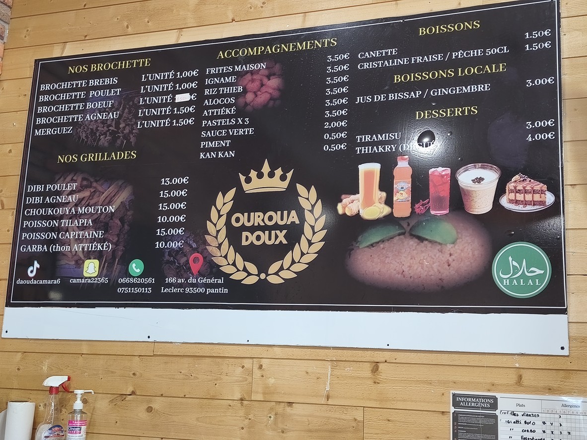 La Grillade Pantin menu 1