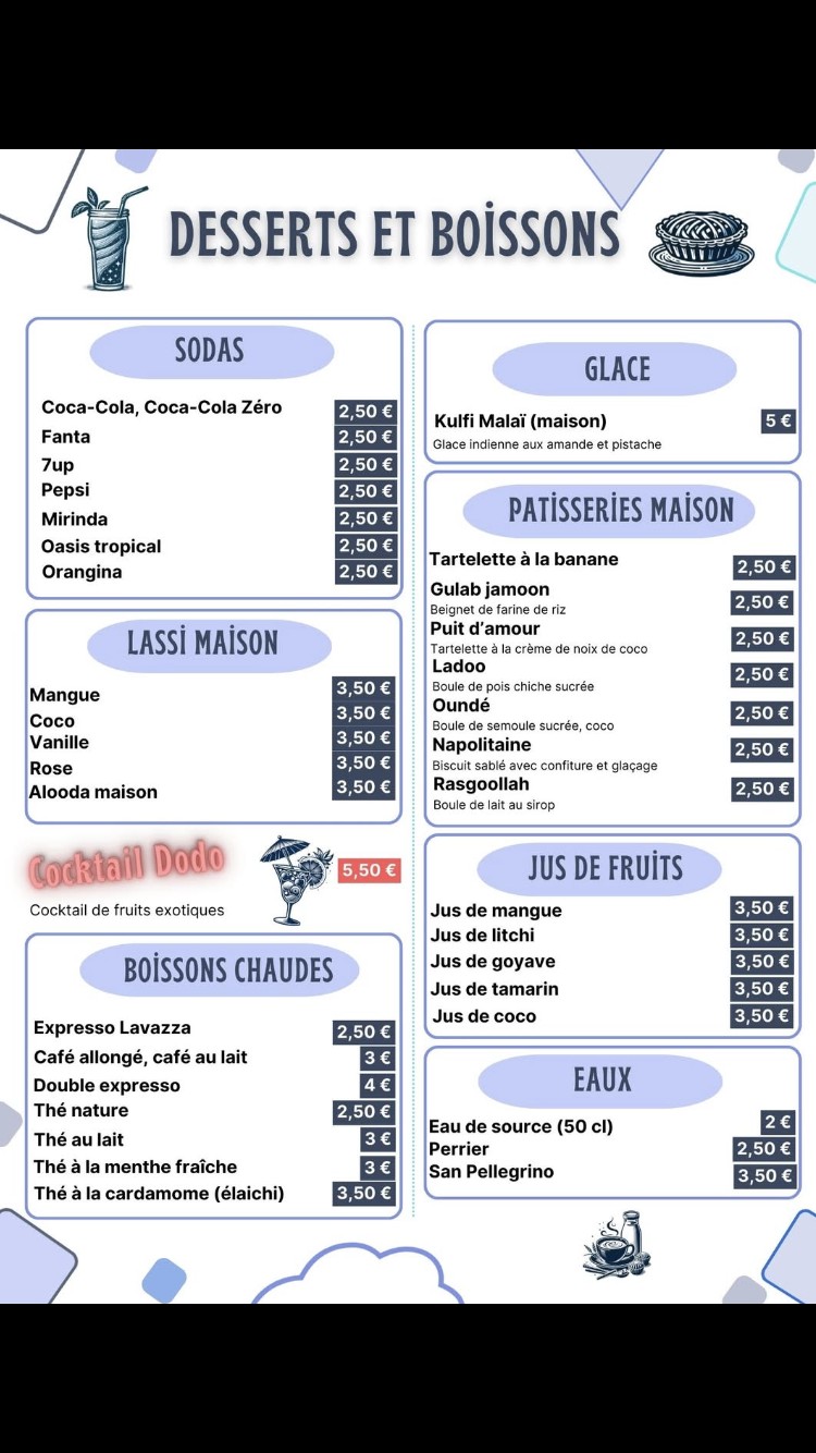 Le Dodo menu 3