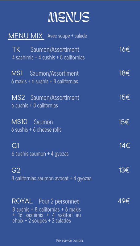 SAKAE - Restaurant Japonais menu 4