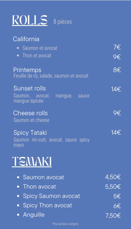 SAKAE - Restaurant Japonais menu 6